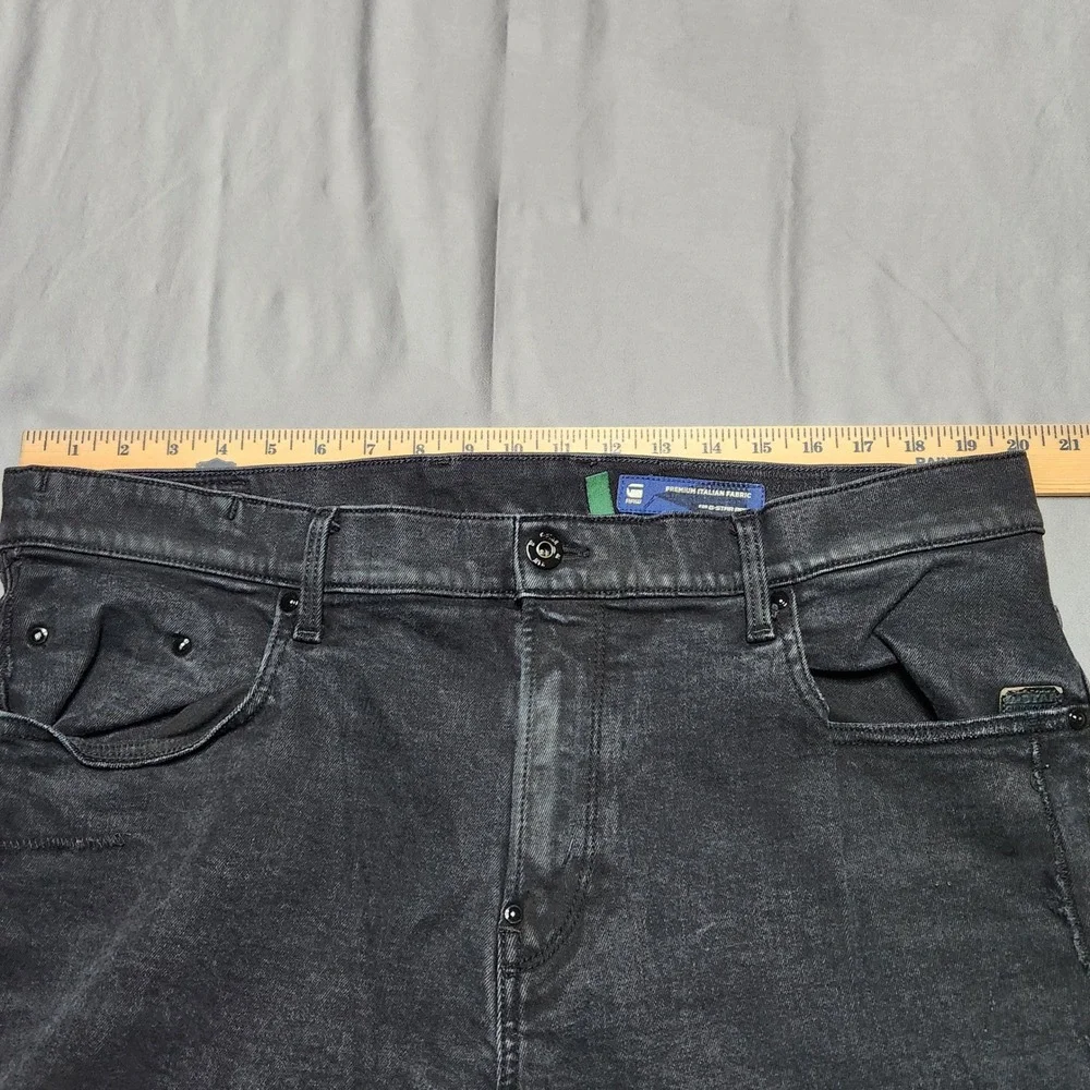 G-Star Raw 3301 Slim Fit Jeans Mens 38x31 Faded Black Premium Italian Fabric - Picture 3 of 16